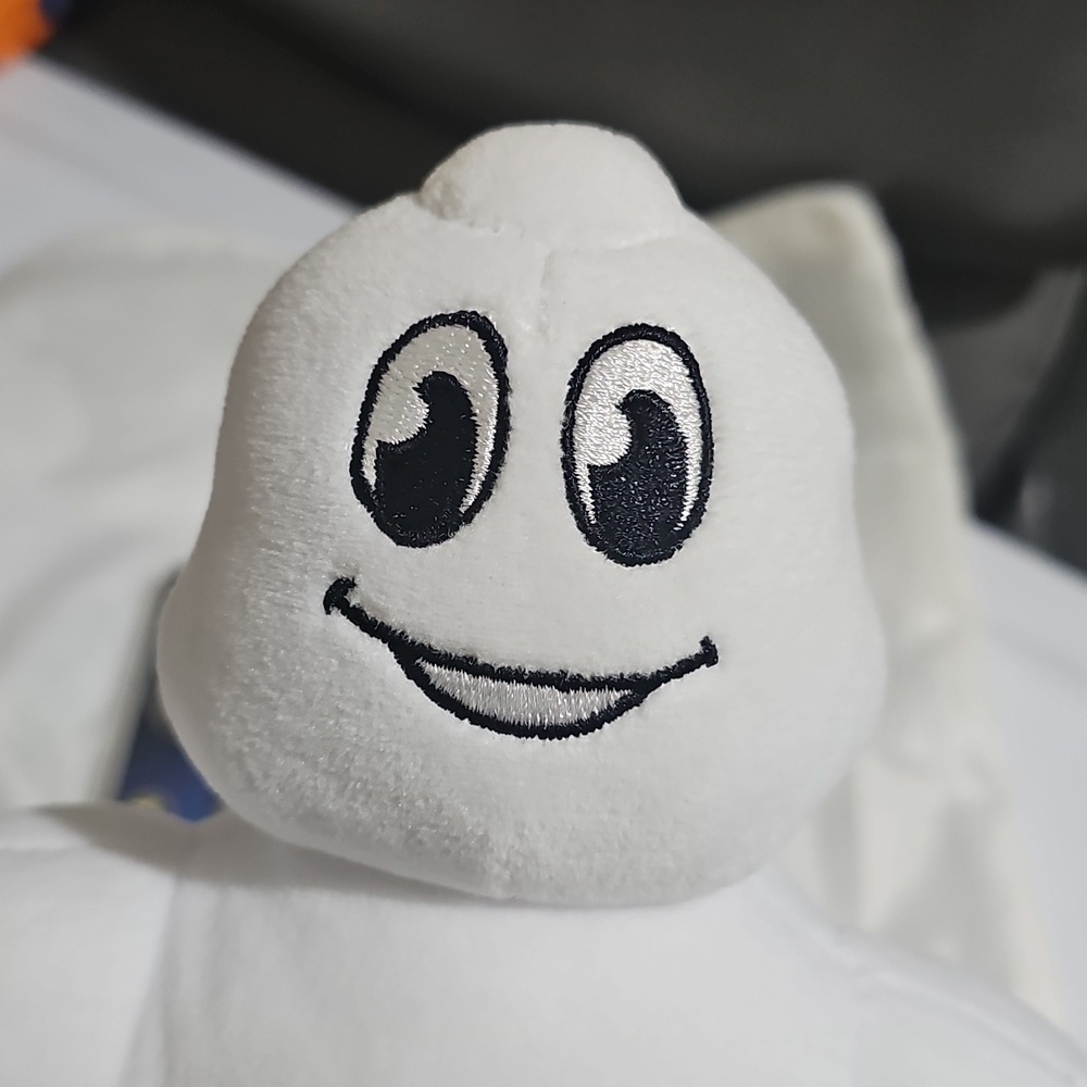 Michelin White Plush Toy with Keychain Digital Tire Pressure Gauge